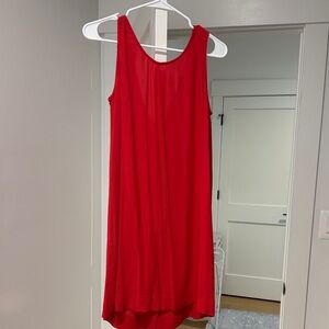 Madewell Red Sleeveless Midi Shift Dress